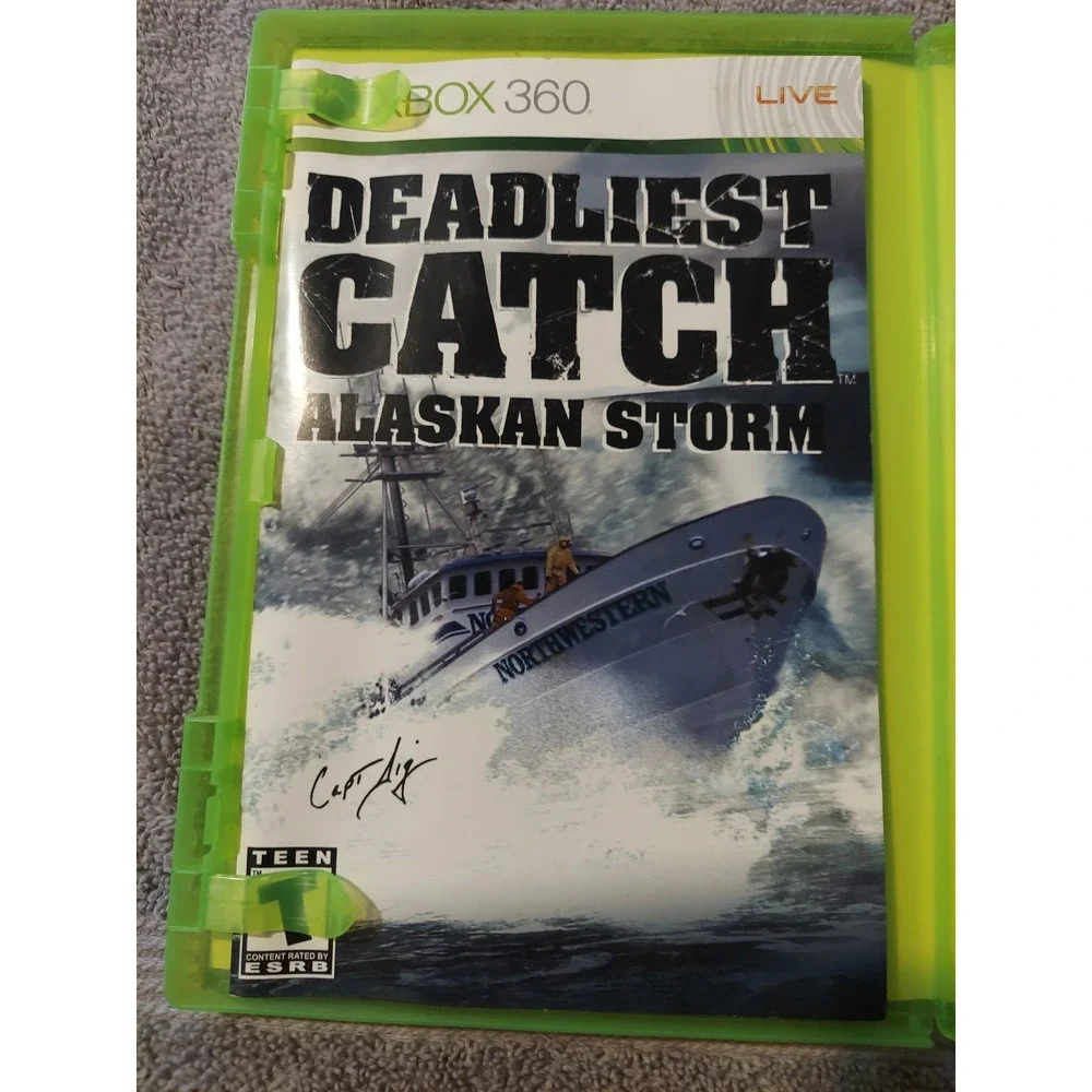Deadliest Catch Alaskan Storm Xbox 360 Game Disc Case‎ Manual Complete
